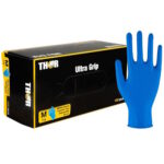 Abena THOR Ultra Grip nitrilinės vienkartinės pirštinės, labai stiprios, 6.5g, mėlynos (100vnt)