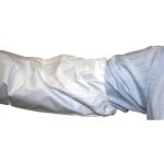 Antistatiniai vienkartiniai antrankoviai su megztu rankogaliu, 55 GSM PP, laminuoti, laidūs orui 5B/6B, 49.5cm (1 pora) - Image 2