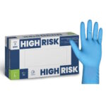 ZARYS High-Risk lateksinės vienkartinės pirštinės, Extra Strong, prailgintos 30cm., mėlyna (50vnt)