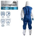 Vienkartinis kvėpuojantis nugara kombinezonas Chemsplash Cool 67 2510, 5/6, balta, M